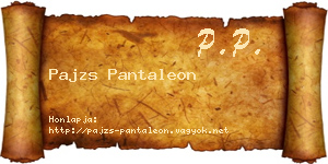 Pajzs Pantaleon névjegykártya